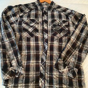 Affliction Black Premium Men's Embroidered Shirt